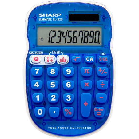 Calculadora Sharp EL-S25BBL 10 Digitos  Azul