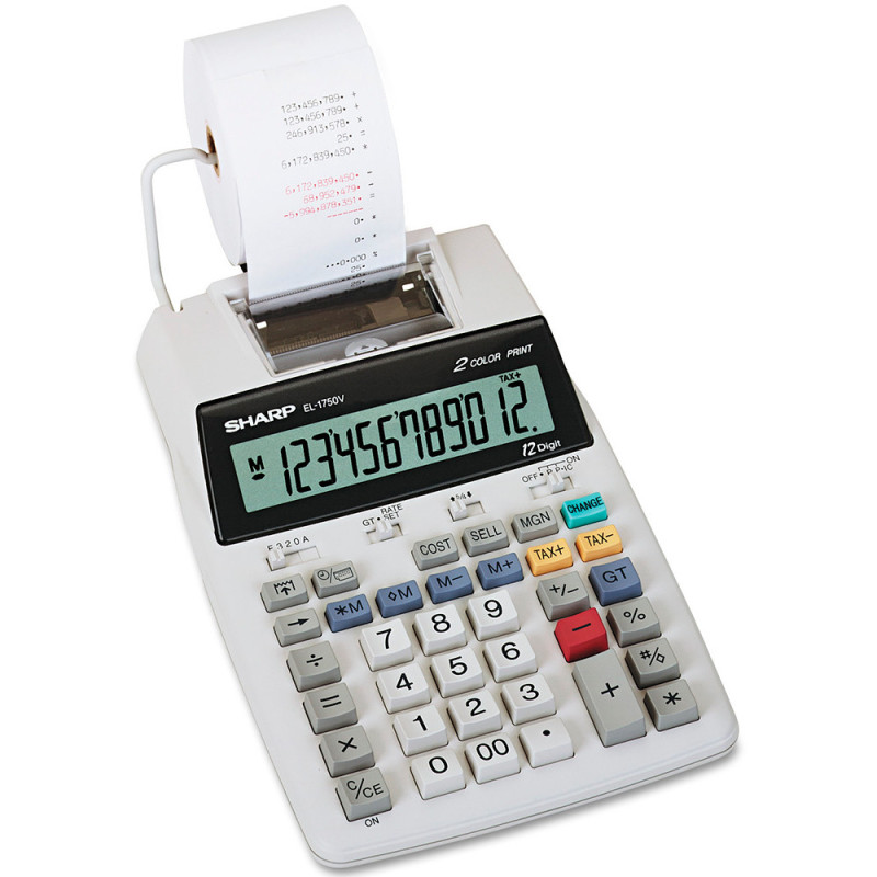 Calculadora Com Impressora Sharp EL-1750V 12 Digitos  Branco