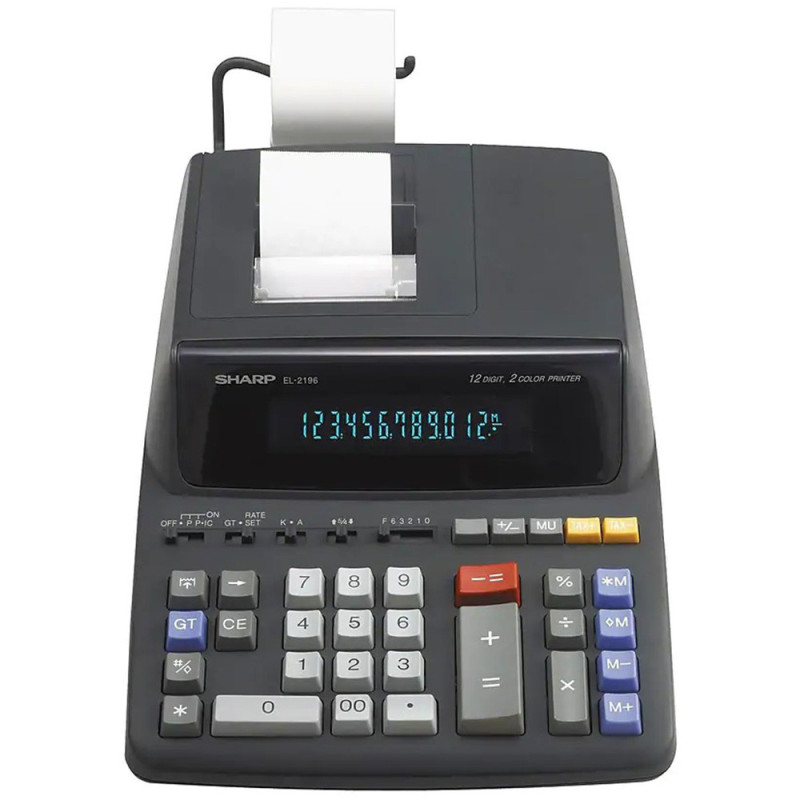 Calculadora com Impressora Sharp 12 Dígitos EL-2196BL 110V Preto